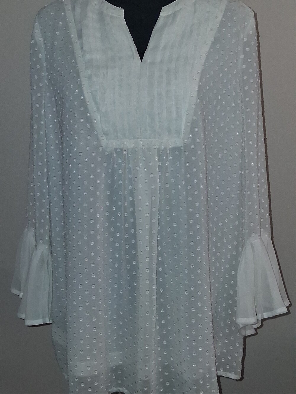 krazy kat White Swiss Dot Peasant Blouse